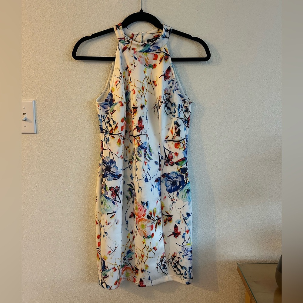 VENUS Multicolor Floral Backless Dress